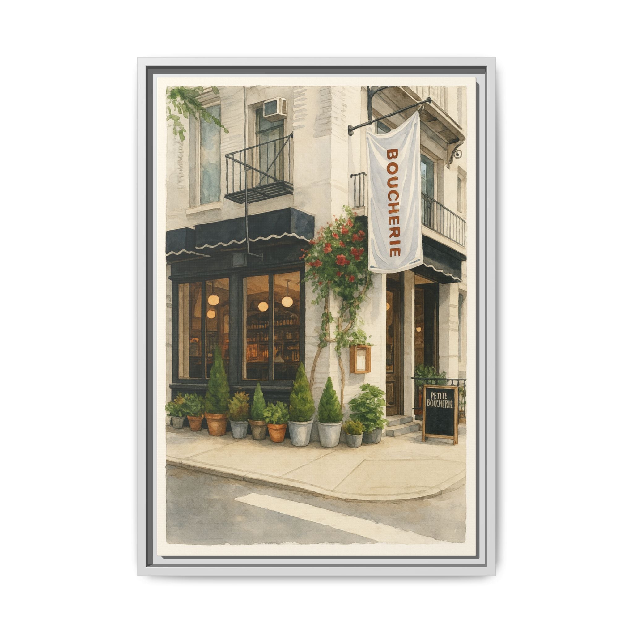 Petite Boucherie — Restaurant Print | Matte Canvas + Wooden Frame