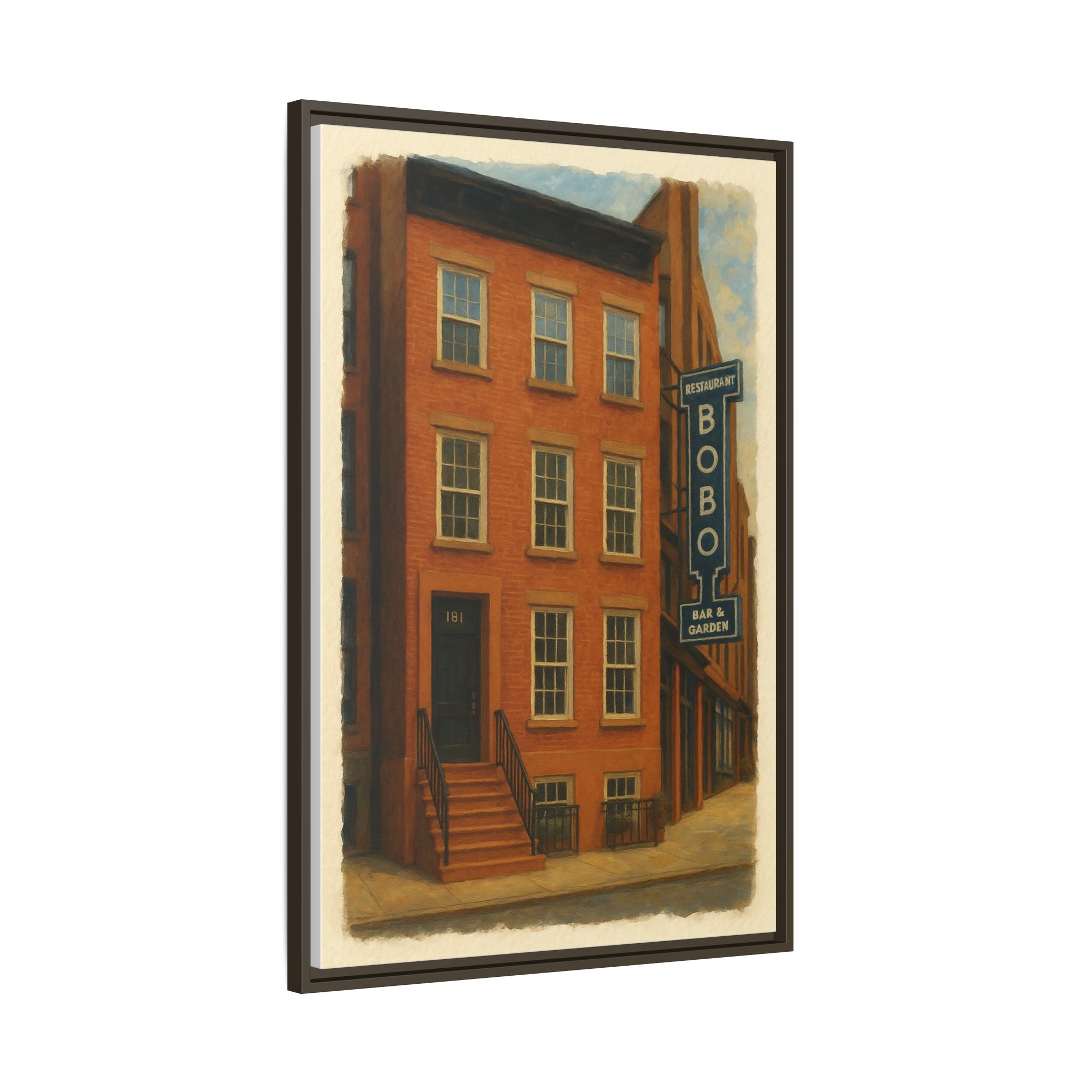 Bobo Restaurant — Restaurant Print | Matte Canvas + Wooden Frame
