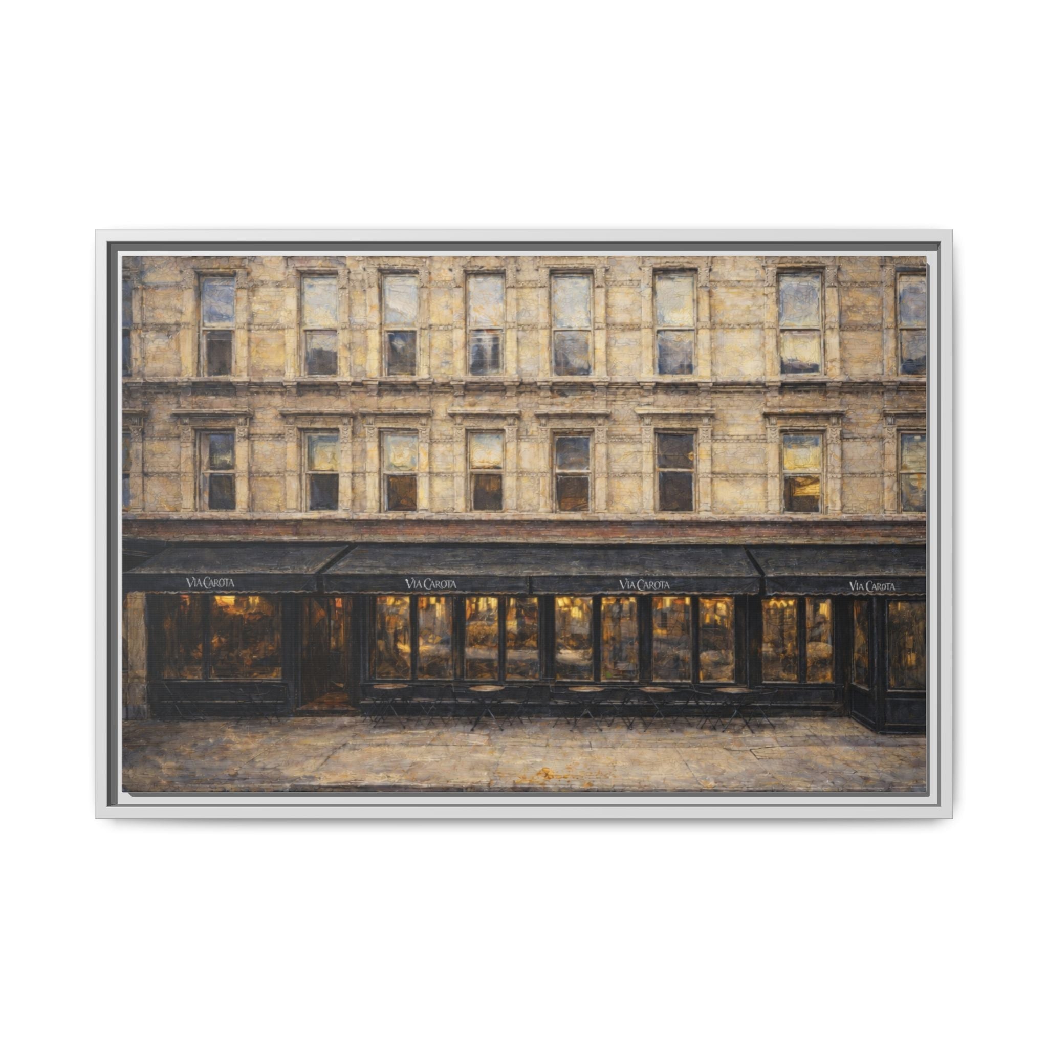 Via Carota — Restaurant Print | Matte Canvas + Wooden Frame