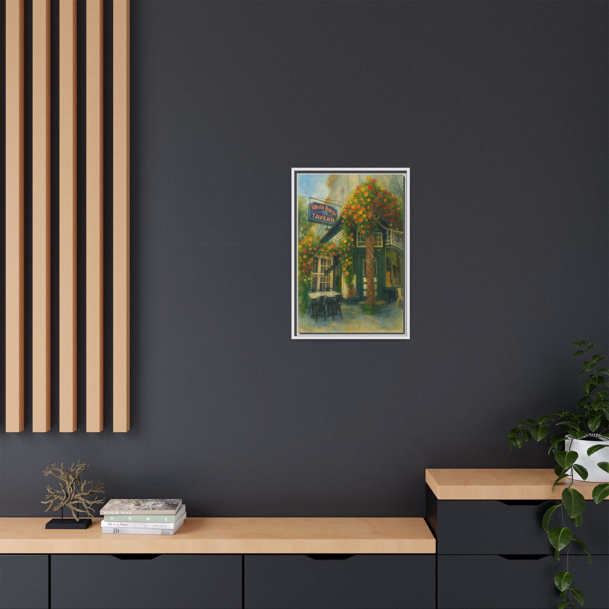 White Horse Tavern — Restaurant Print | Matte Canvas + Wooden Frame