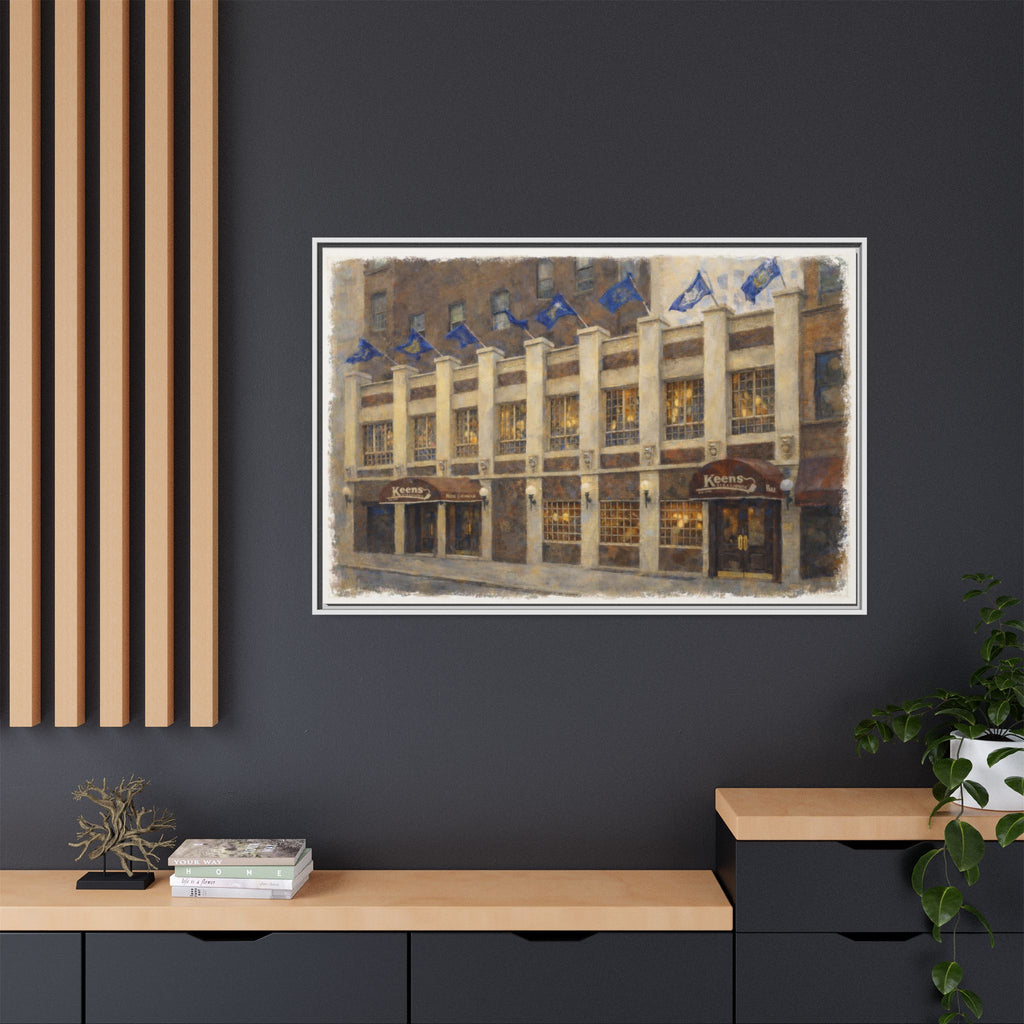 Keens Steakhouse — Restaurant Print | Matte Canvas + Wooden Frame