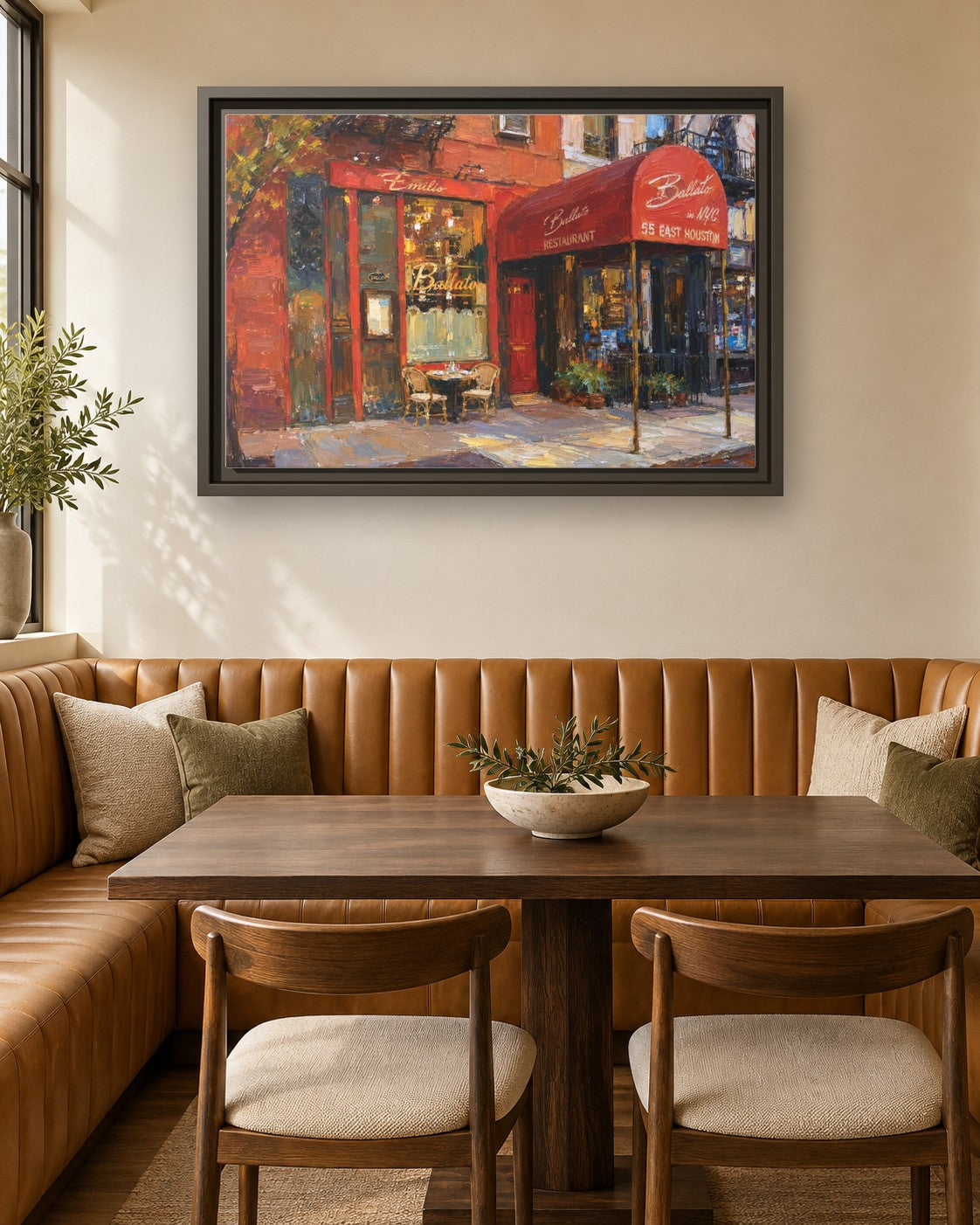 Emilio's Ballato framed canvas print in a breakfast nook