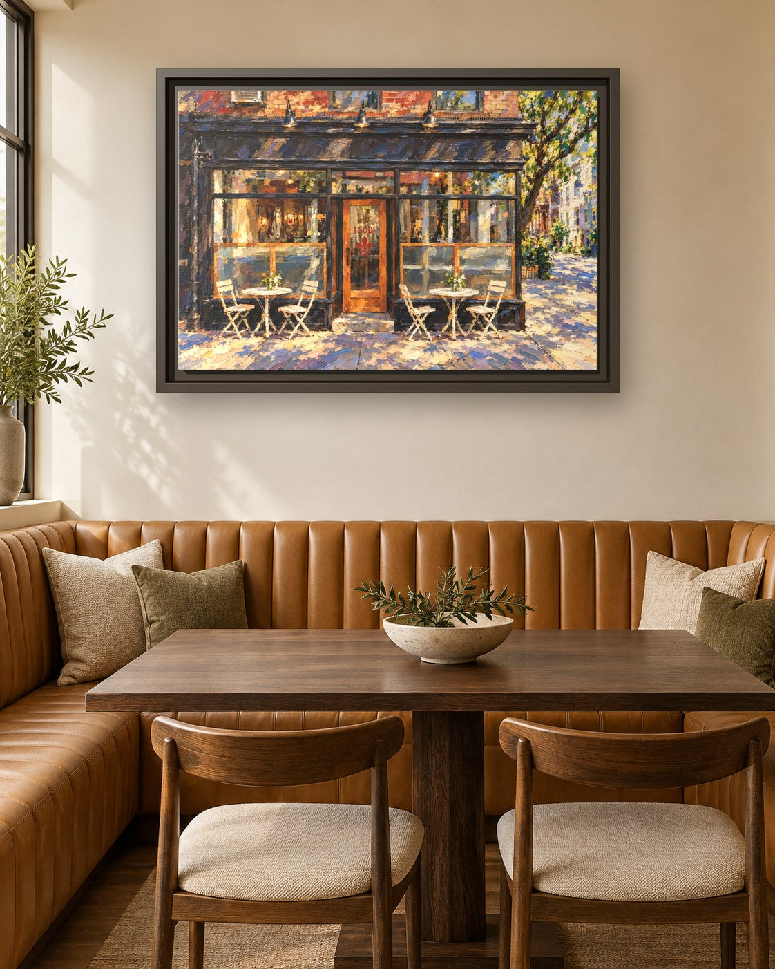 I Sodi framed canvas print in a breakfast nook