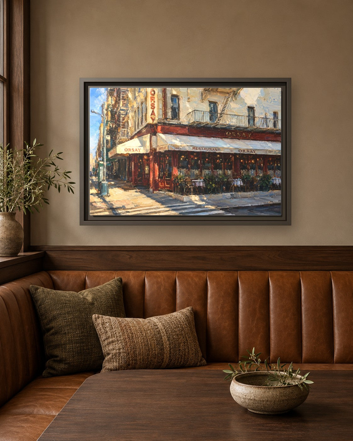 Orsay framed canvas print in a breakfast nook