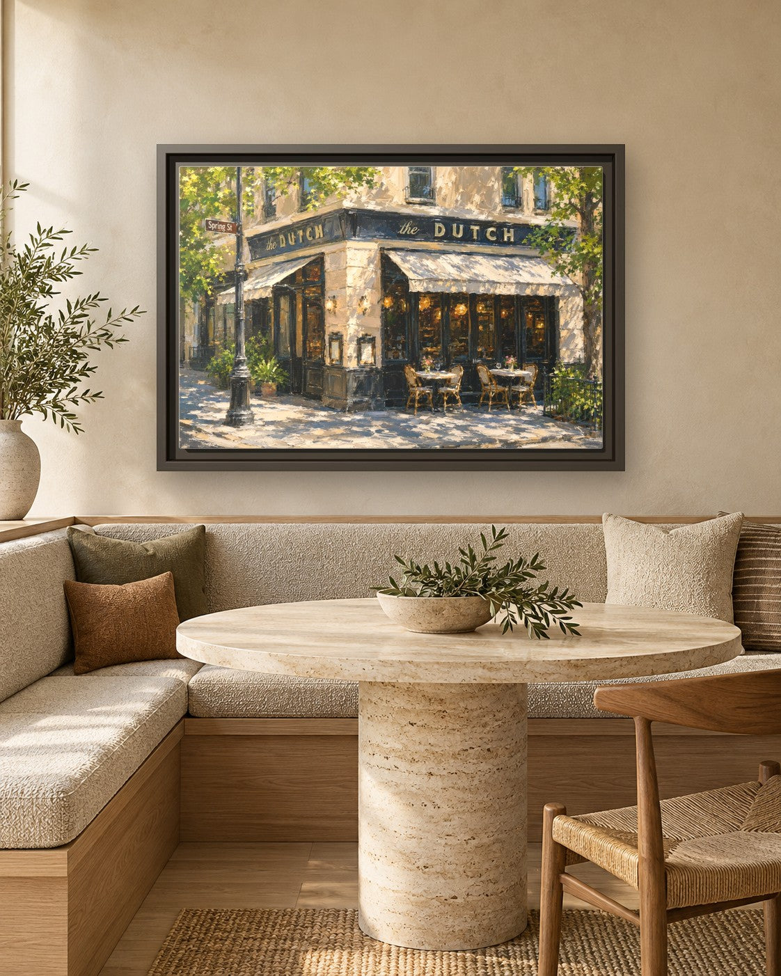 The Dutch framed canvas print in a breakfast nook